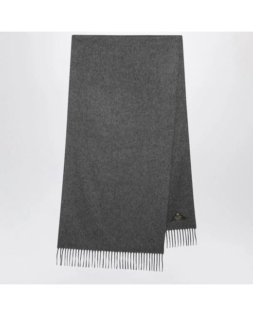 Loro Piana Gray Grande Unita Scarf for men