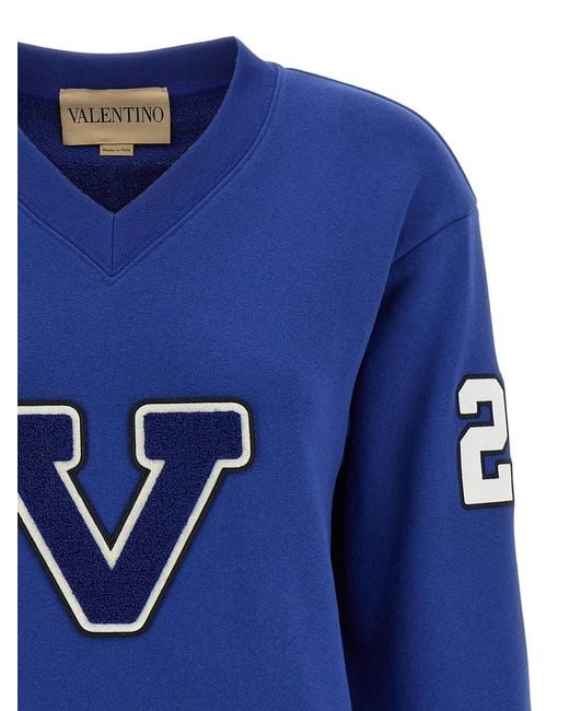 Valentino Garavani Blue 'Chat De La Maison' Sweatshirt