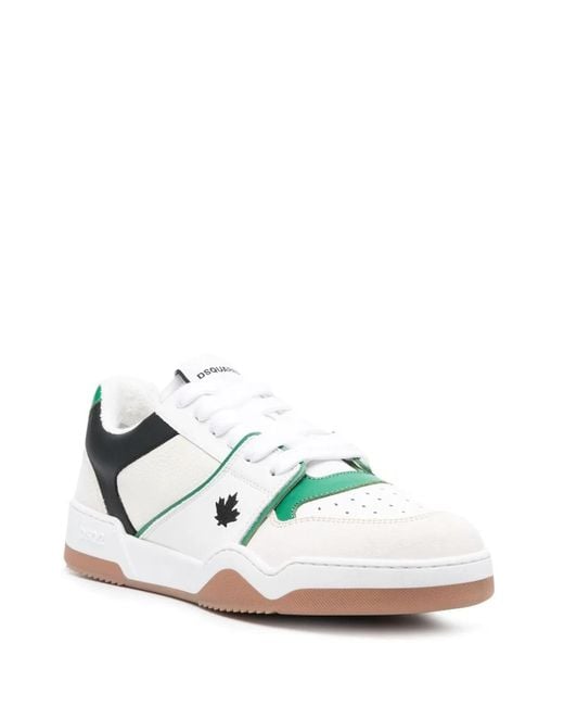 DSquared² White Low Top Leather Sneaker for men