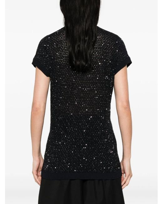 Fabiana Filippi Black Maglia Con Paillettes