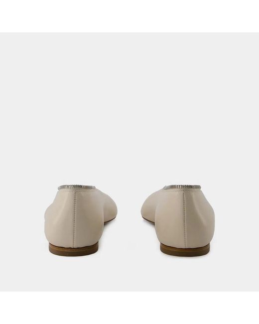 Burberry Natural Sadler Zip Ballerinas