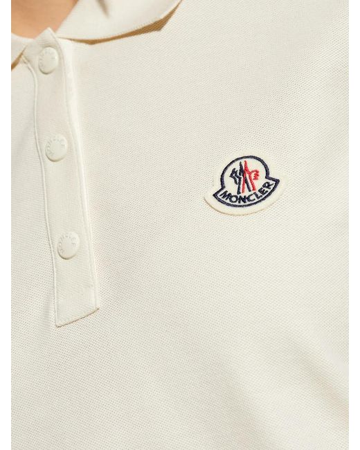 Moncler White Short-Sleeve Polo Shirt