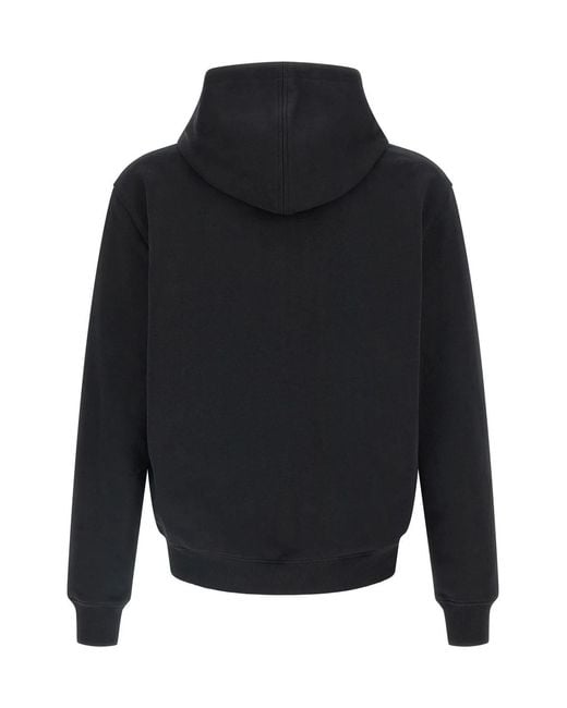 AMI Black Ami De Coeur Cotton Hoodie for men