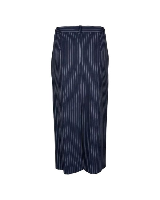 Pinko Blue Pinstripe Pattern Skirt