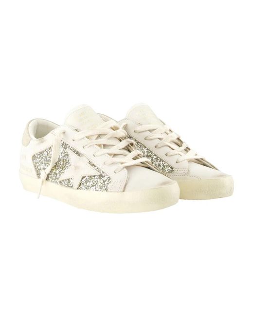 Golden Goose Deluxe Brand White Platinum Super-Star Sneakers