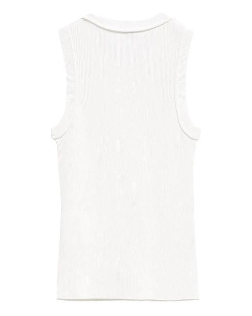 Loewe White Anagram Ribbed Tank Top