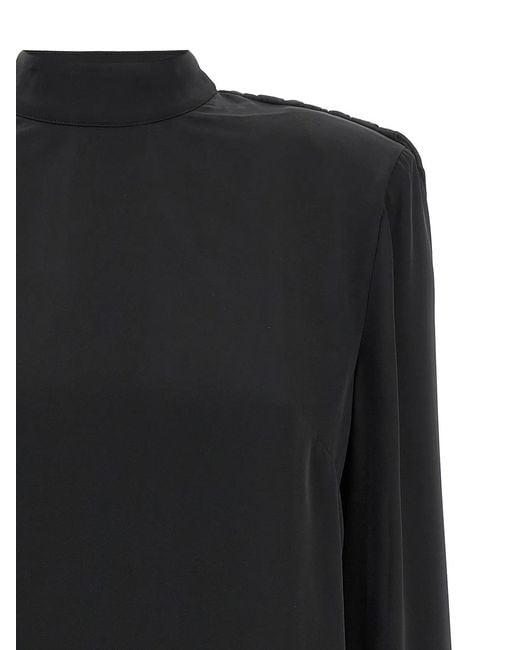 ROTATE BIRGER CHRISTENSEN Black Rotate Birger Christensen 'Satin Drapy Back' Top