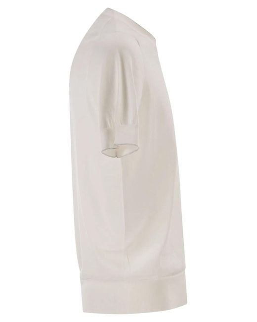 Brunello Cucinelli White Short-Sleeved Cotton Jersey for men