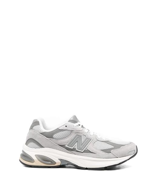 New Balance White Leather Synthetic Mesh