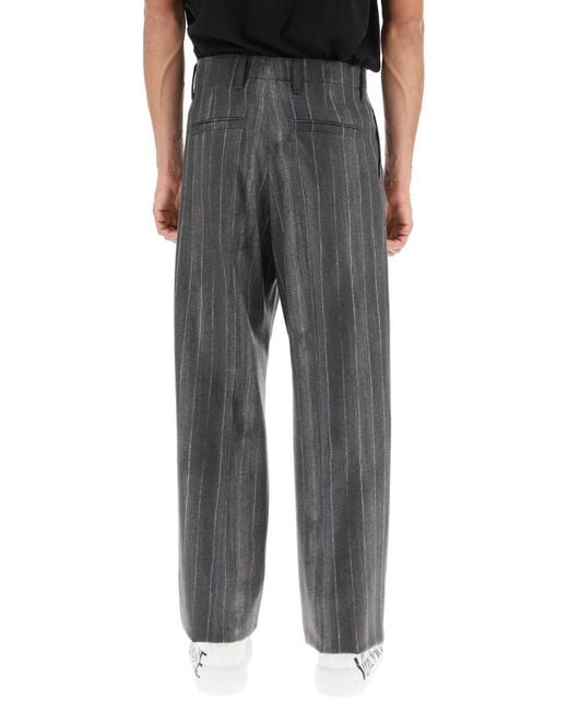 Versace Gray Printed Wool Pant for men
