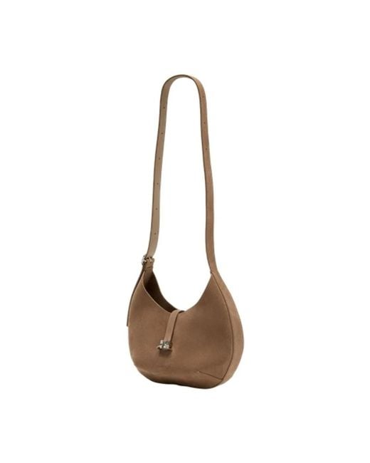 Courreges Brown Courregès Small Holy Suede Shoulder Bag
