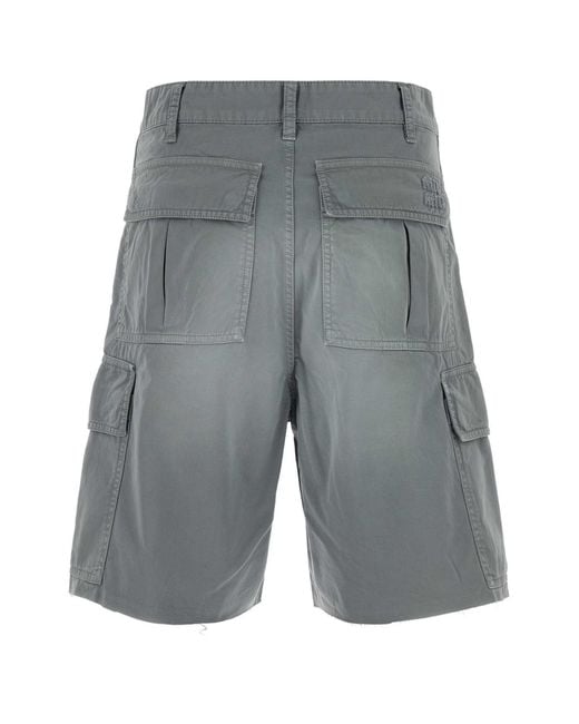 Miu Miu Gray Twill Bermuda Shorts