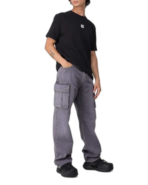 Balmain Blue Cotton Large Jeans for men