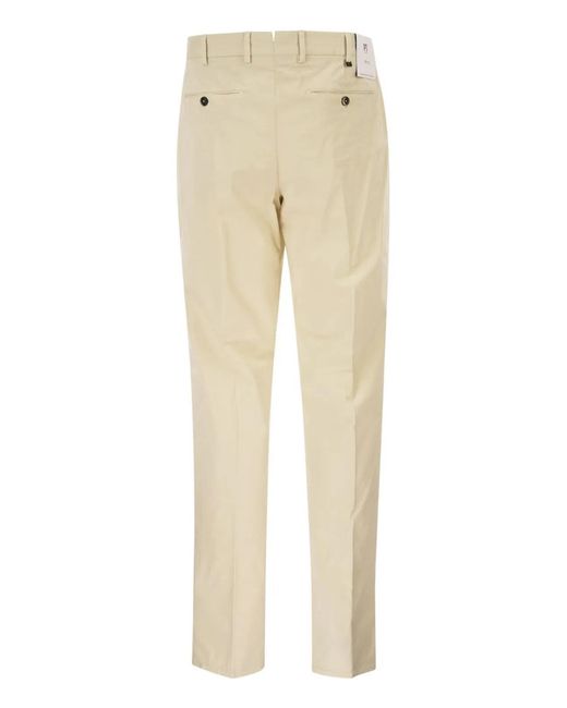 PT Torino Natural Stretch Cotton Tailored Trousers for men