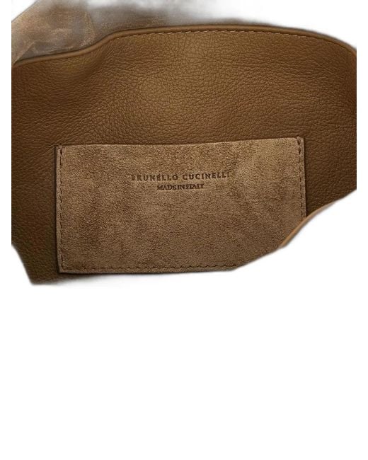 Brunello Cucinelli White Suede Shoulder Bag