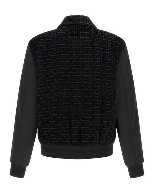 Balmain Black Logo Bomber Jacket for men