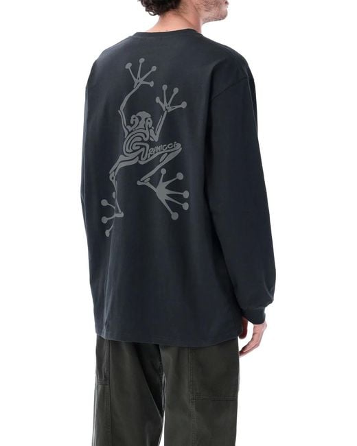 Gramicci Blue Sticky Hands Long Sleeve T-Shirt for men