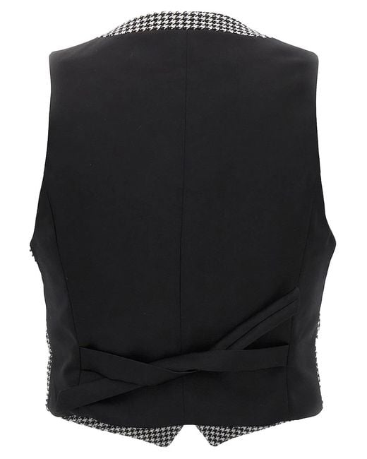 Alexandre Vauthier Black Houndstooth Waistcoat