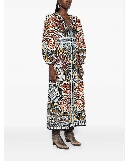Farm Rio Multicolor Balamana Dress Multi Floral Print