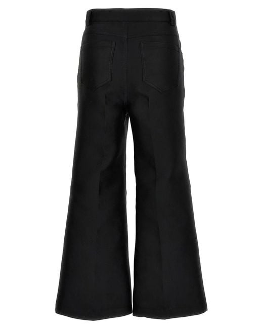 Giambattista Valli Black Cropped Silk Blend Pants