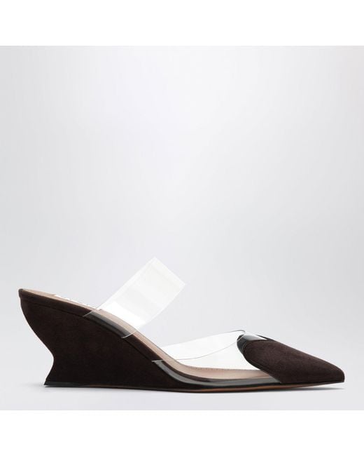 Alaïa Black Alaia Heart 60 Leather Wedge Mules