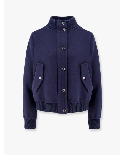 Dior Blue Dior Virgin Wool And Silk Bomber With Dior Oblique Internal Motif