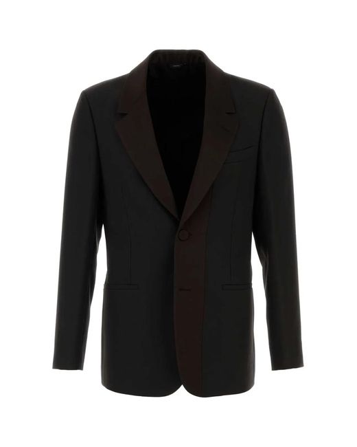 Fendi Black Singlebreasted Tailored Jacket for men