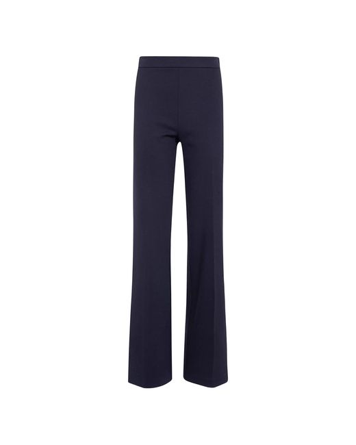 Twinset Blue Viscose Pantalone Wide Leg Pants