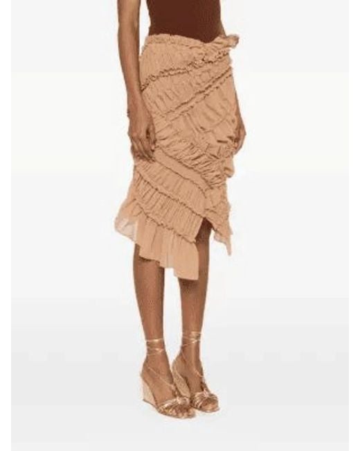 Magda Butrym White Ruffled-Embellishment Midi Skirts