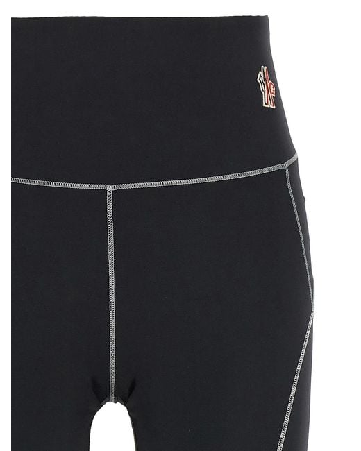 Moncler Black Logo Patch Leggings