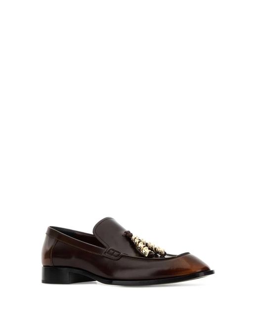 Loewe Brown Chocolate Leather Edge Loafers