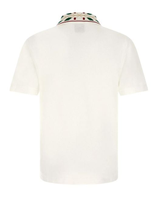 Casablanca White 'Laurel' Polo Shirt for men