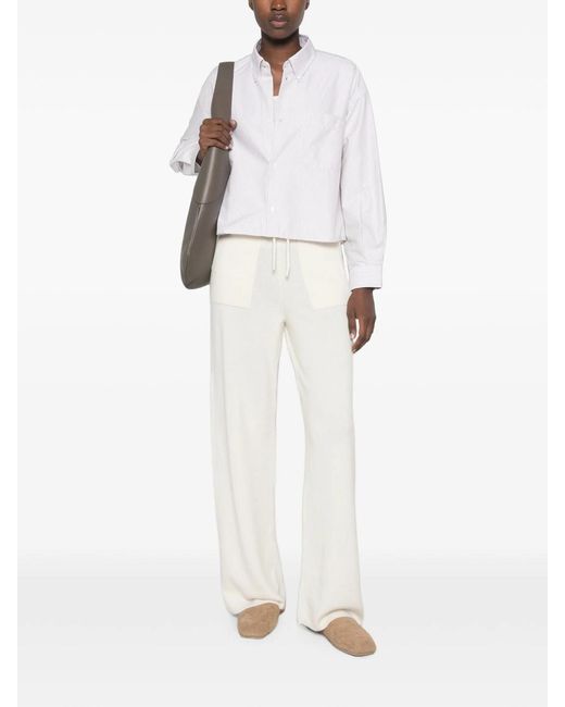 A.P.C. White Camicia Sophia Button-Down A Righe