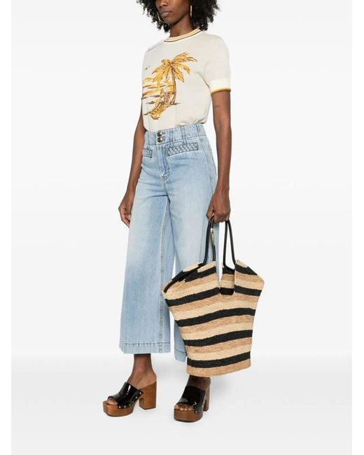 Zimmermann Black Goldentime Large Rafia Tote