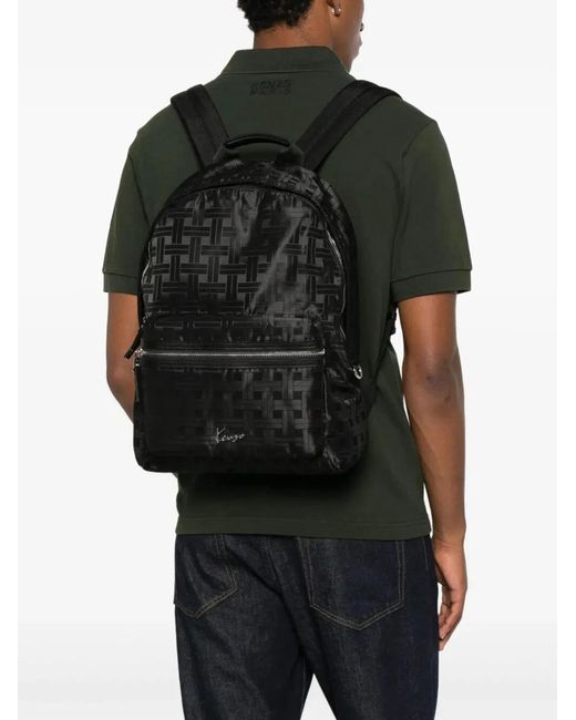 KENZO Black Backpack Walls for men