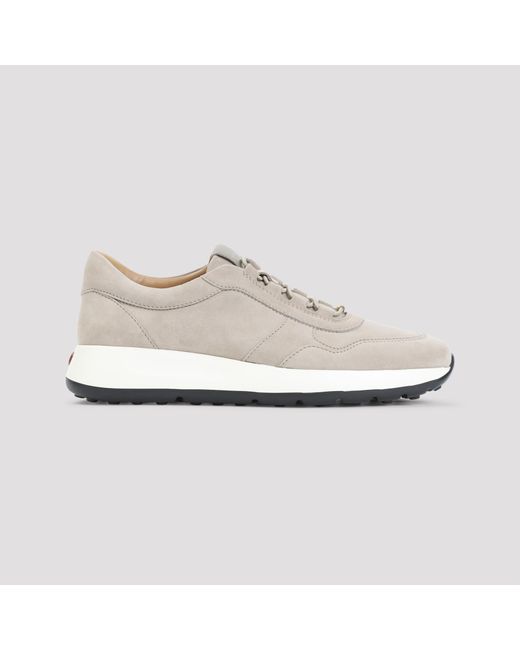 Tod's White Tortora Suede Sneakers