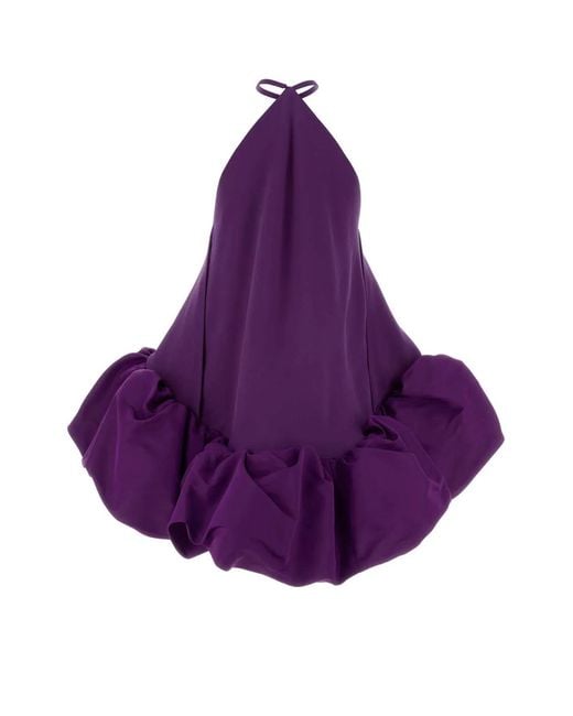 Balenciaga Purple Halter Balloon Dress