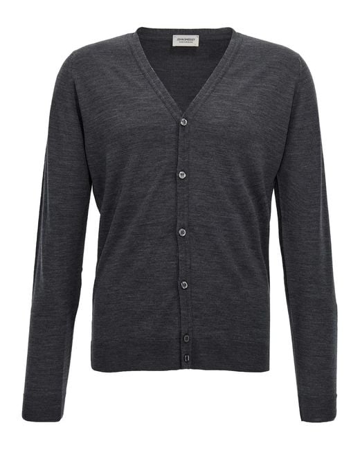 John Smedley Black 'Petworth' Cardigan for men