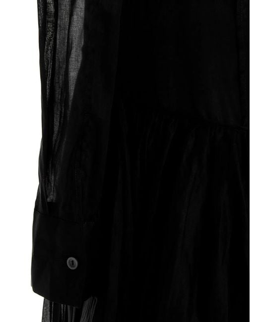 Jil Sander Black Pleated Skirt Dress