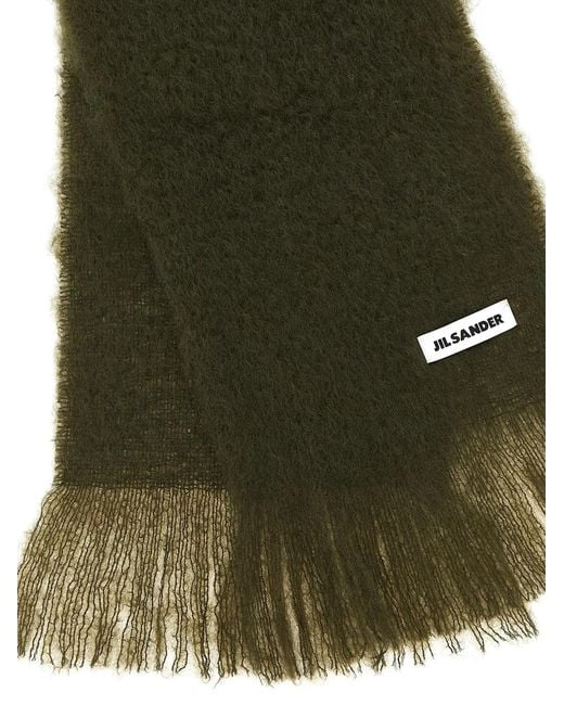 Jil Sander Green Mohair Scarf