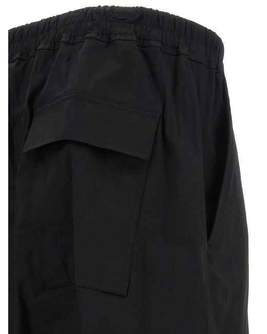 Rick Owens Black 'Drawstring Cropped' Pants for men