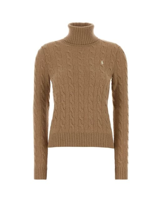 Polo Ralph Lauren Brown Wool-Cashmere Blend Sweater