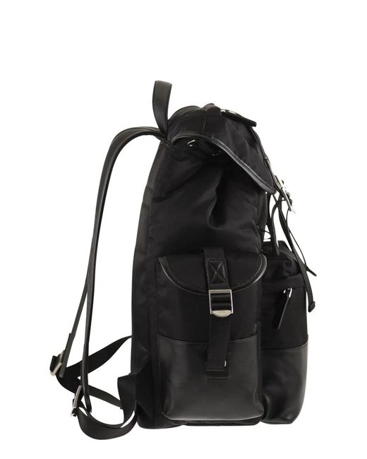 Tod's Black Medium Fabric And Leather Backpack for men