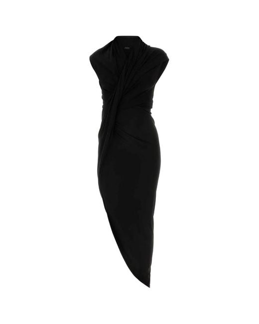 Balenciaga Black Draped Dress