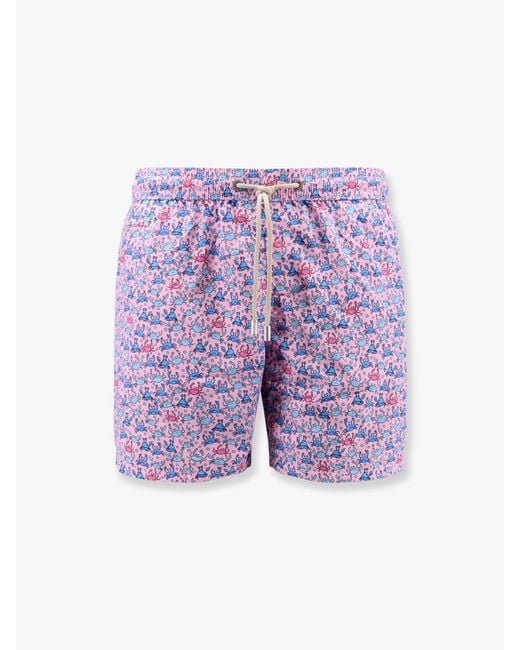 Mc2 Saint Barth Purple Lighting Micro Fantasy Recycled Polyester Swim Trunks for men