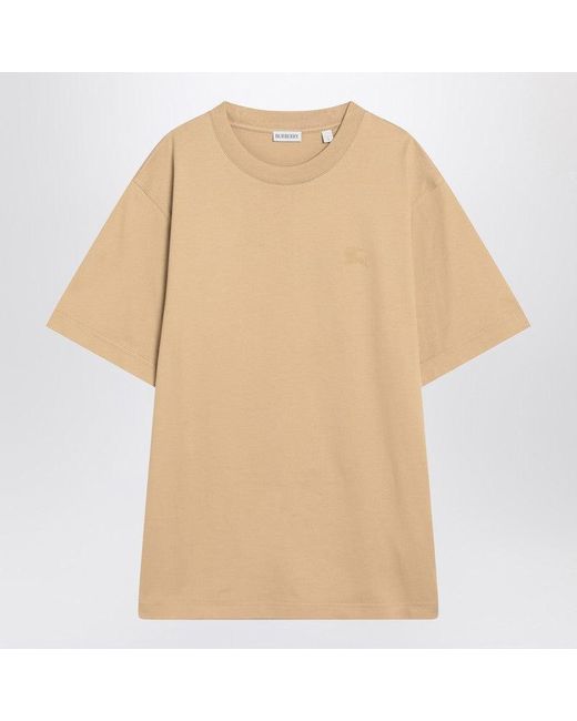 Burberry Natural Short-Sleeved T-Shirt With Ekd Print for men
