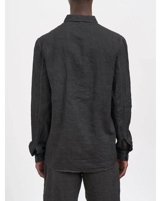Poeme Bohemien Gray Regular Linen Shirt for men