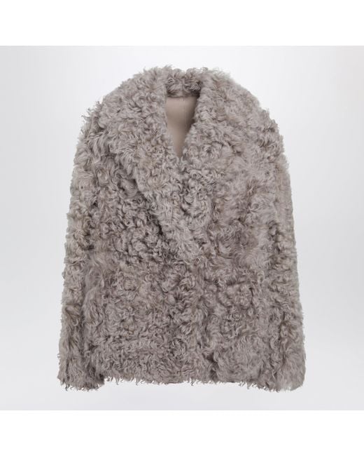 Blancha Gray Short Taupe Fur Jacket