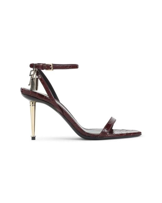 Tom Ford White Semi Shiny Printed Python Sandal