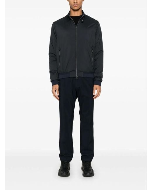 Herno Blue Zipped Blouson Jacket for men
